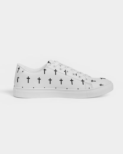 Mini Cross: Men's White Vegan Leather Sneaker