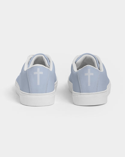 Simple Cross: Men's Light Blue Vegan Leather Sneaker