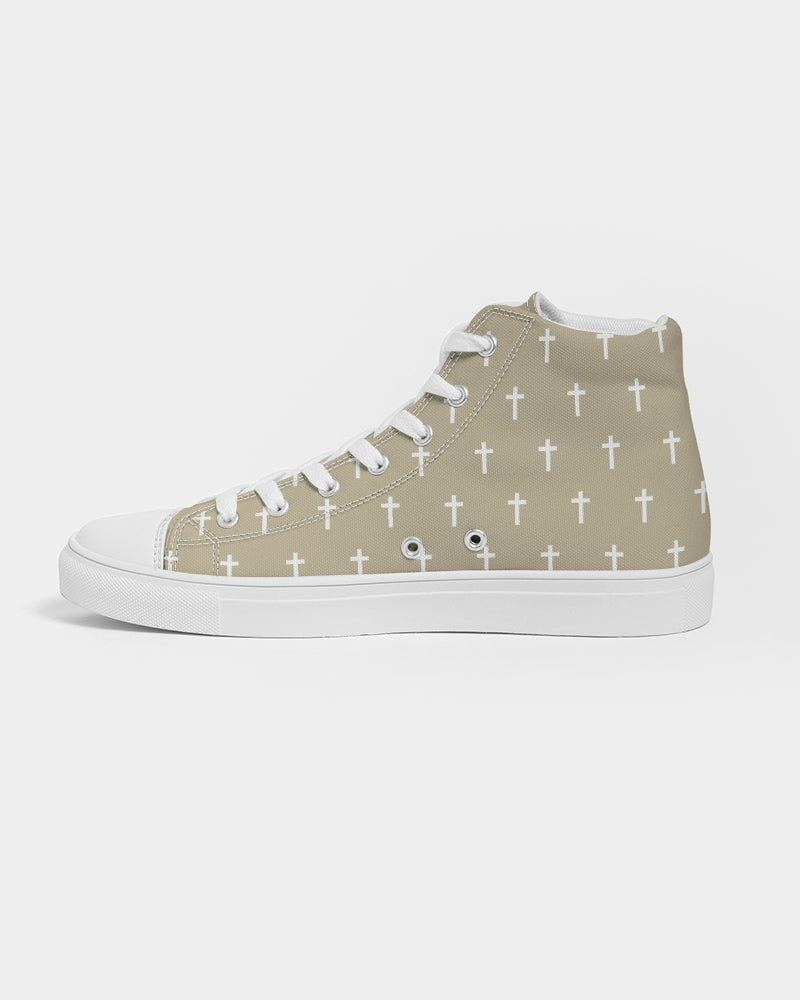 Mini Cross: Women's Tan Canvas Hightop Shoe