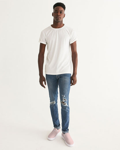 Simple Cross: Men's Pink Canvas Slip On Shoe
